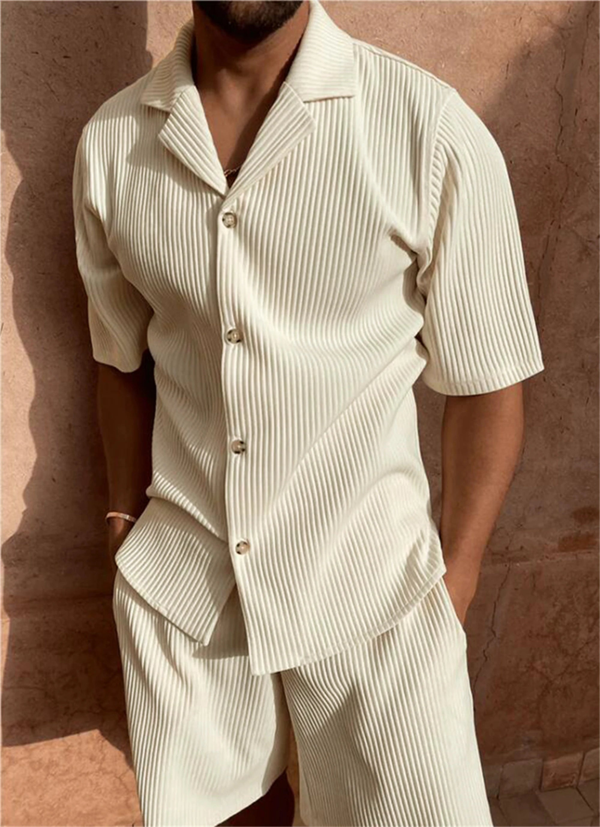 Corduroy short sleeve shirt
