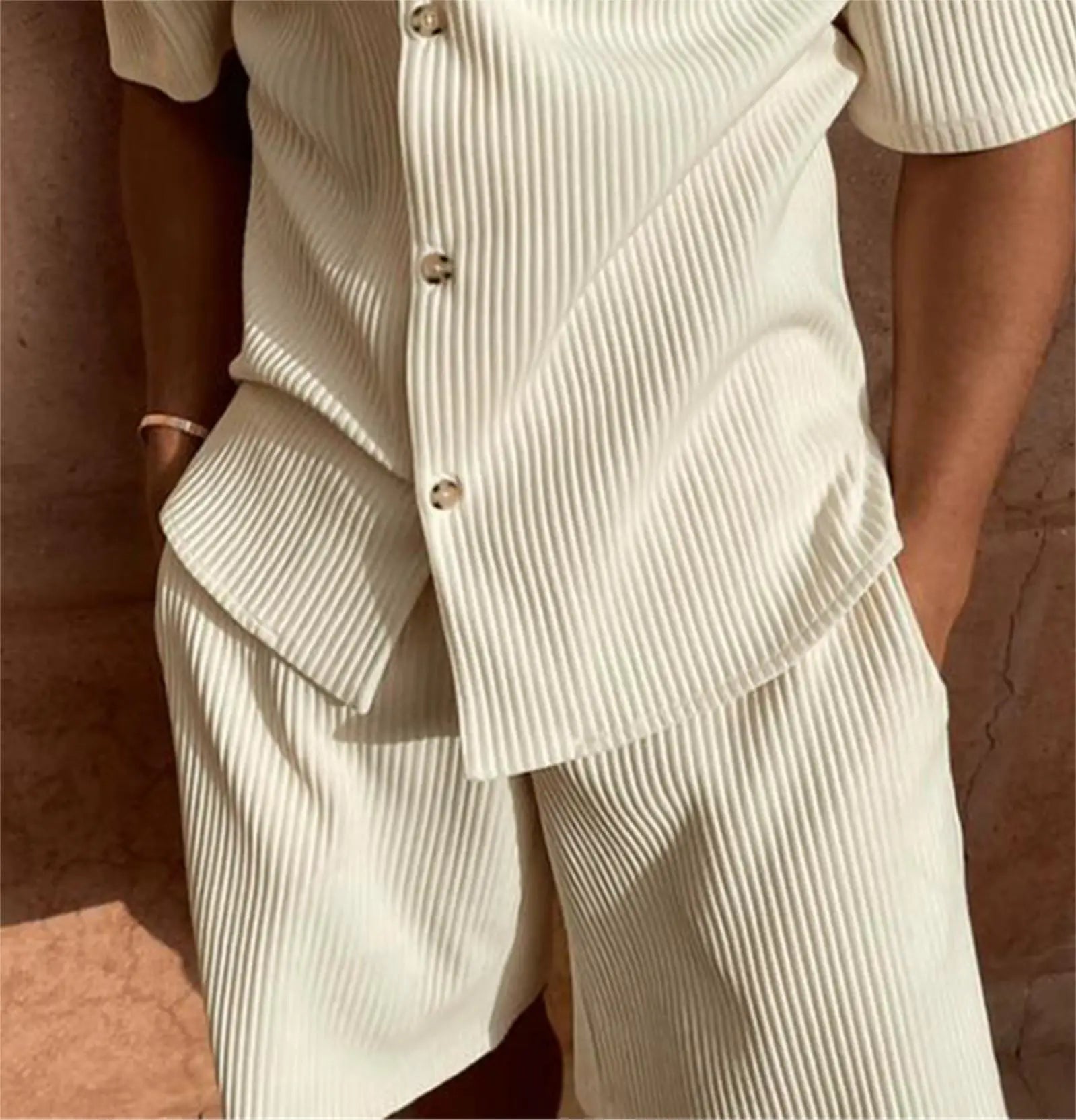 Corduroy short sleeve shirt