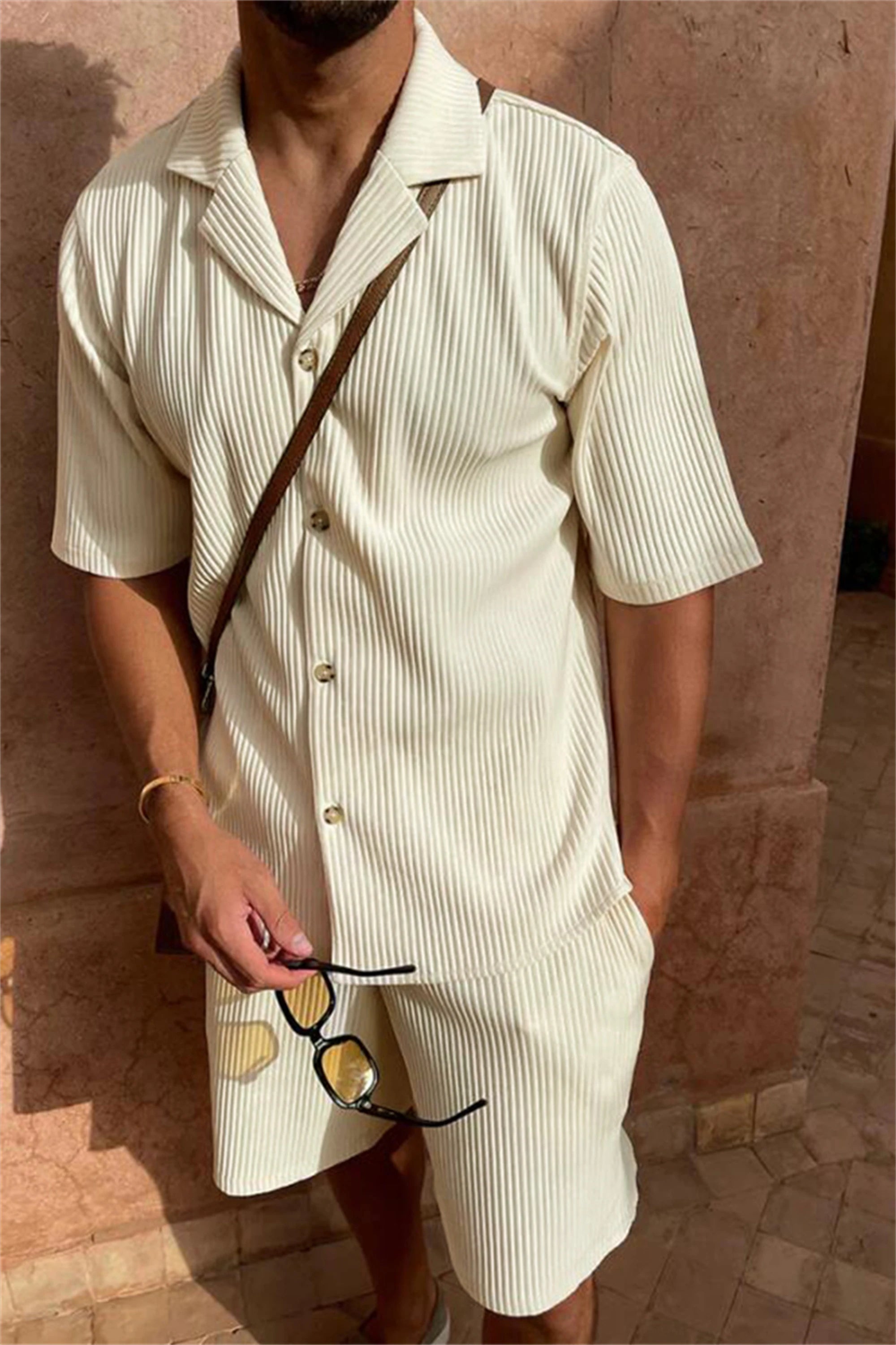 Corduroy short sleeve shirt