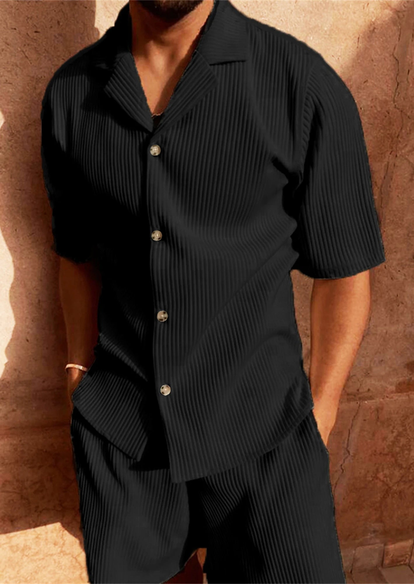Corduroy short sleeve shirt
